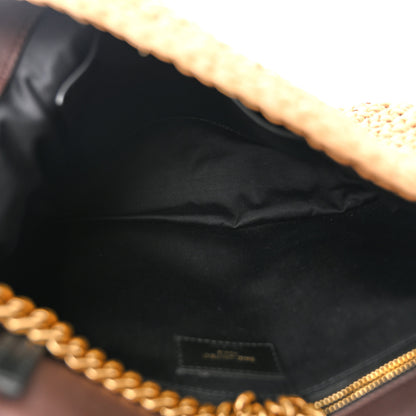 Saint Laurent Raffia Calfskin Monogram Medium Niki Chain Satchel Natural 5 of 11