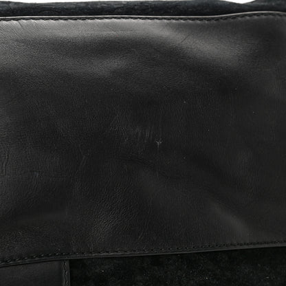 Gucci Nubuck Brocade Large Soft Stirrup Shoulder Bag Black 10 of 12