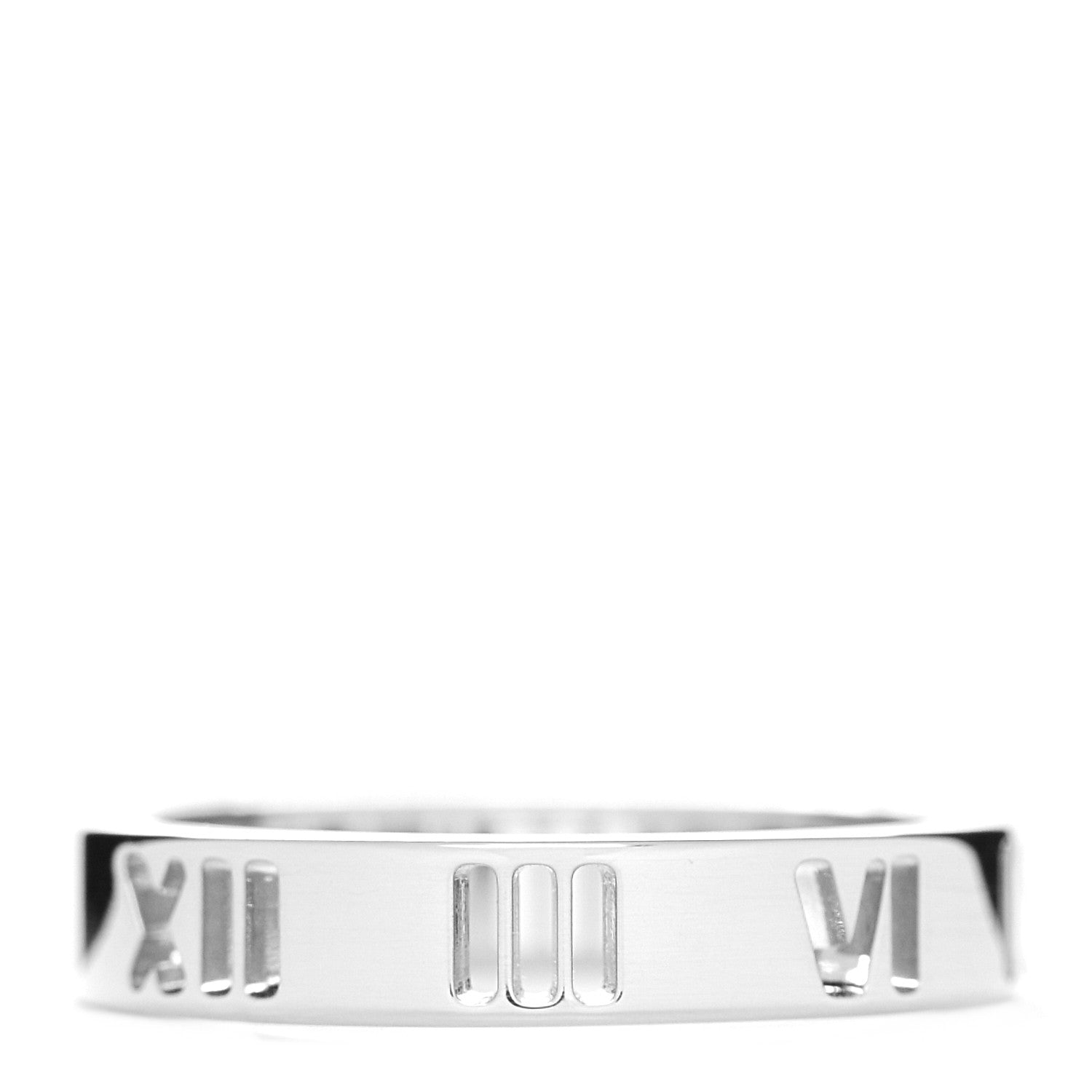 Tiffany Sterling Silver Narrow Atlas Pierced Ring 46 3.75 1 of 4