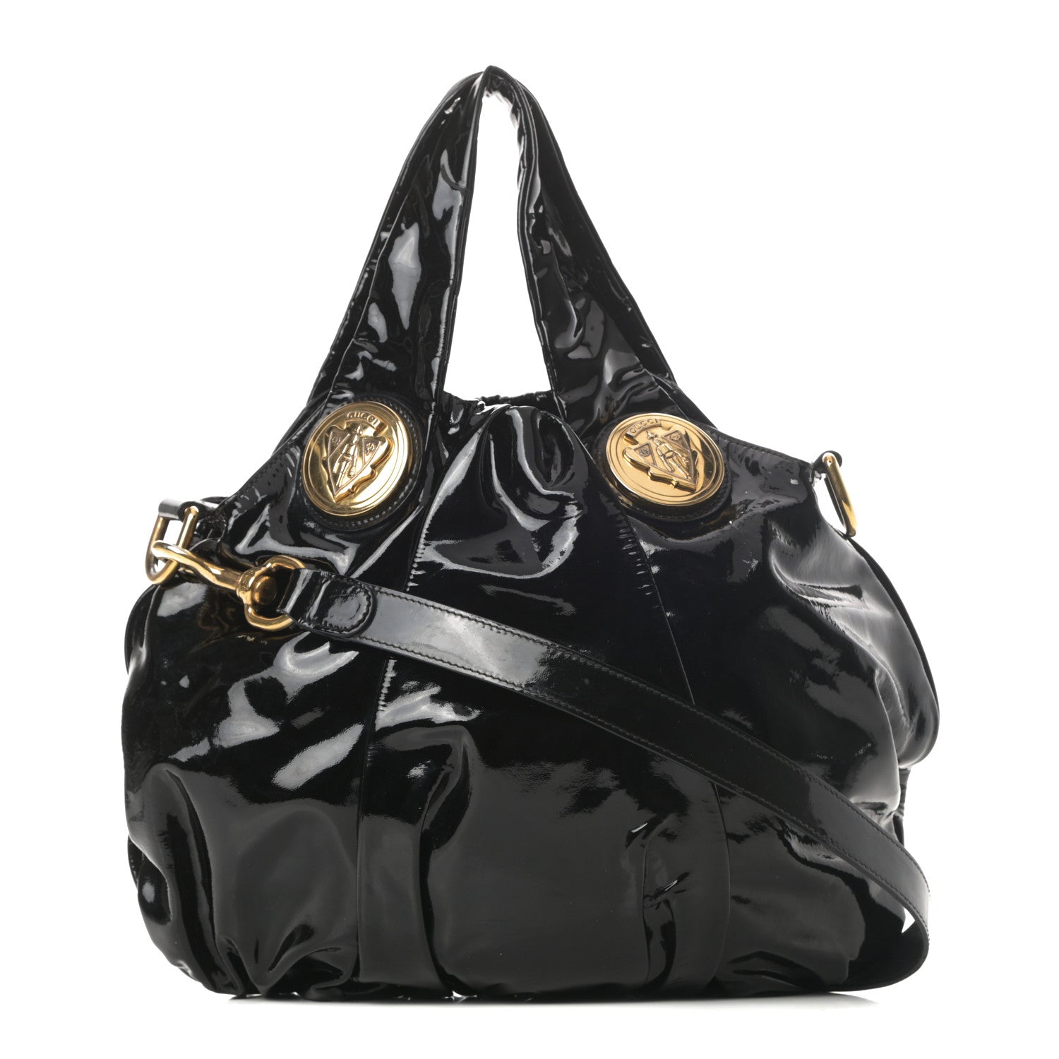 Gucci Patent Small Hysteria Tote Black 1 of 11