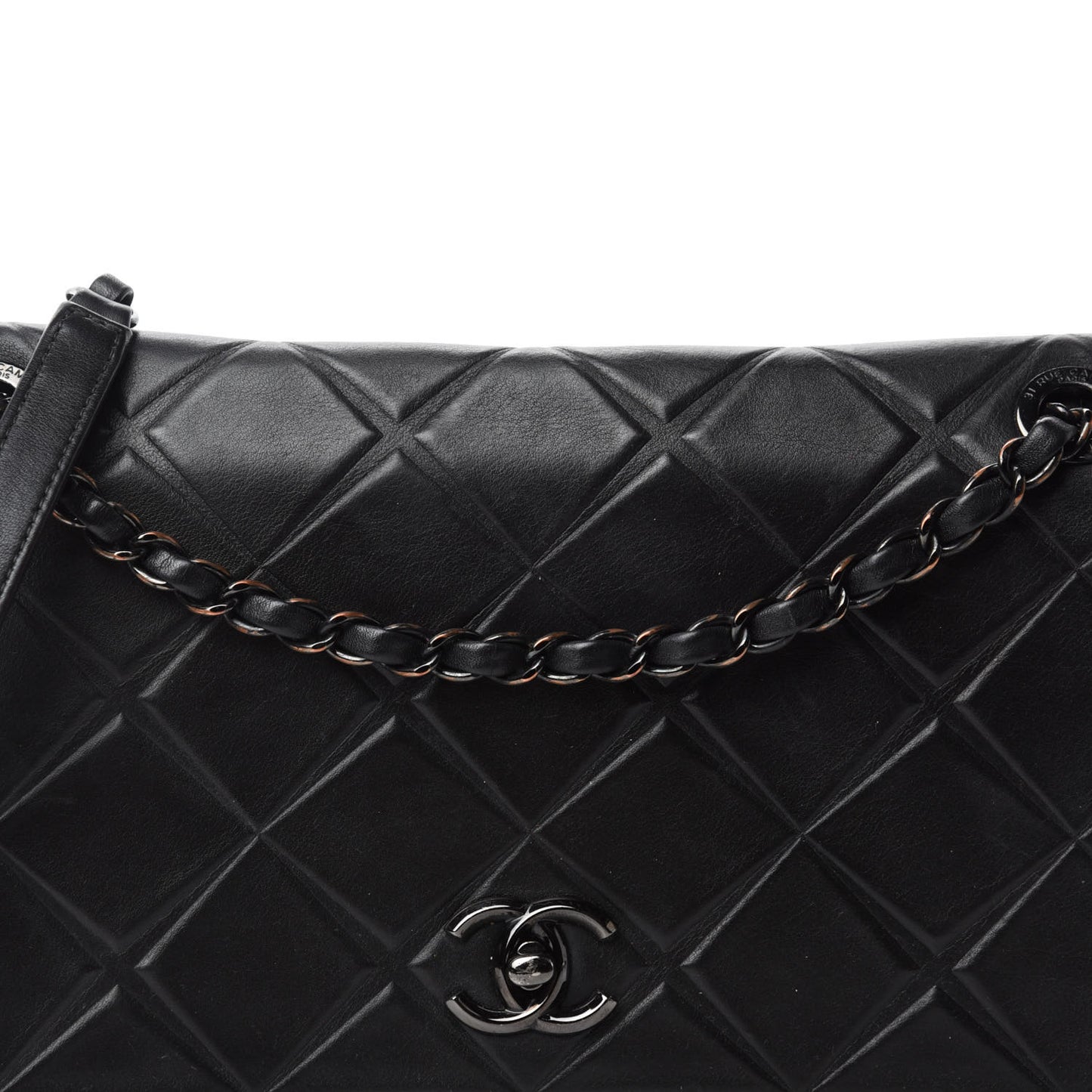 Calfskin Small Propeller Flap Black