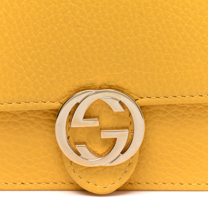 Gucci Dollar Calfskin Interlocking G Chain Wallet New Buttercup 6 of 10