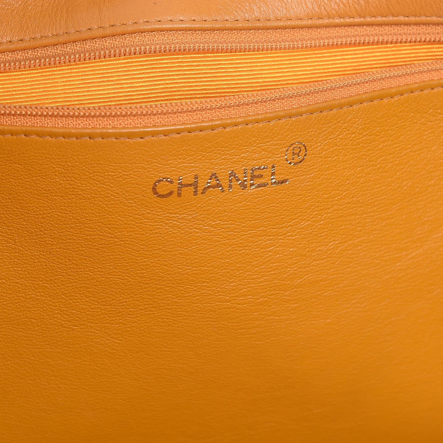 Chanel Lambskin Jumbo CC Shoulder Bag Orange 6 of 12