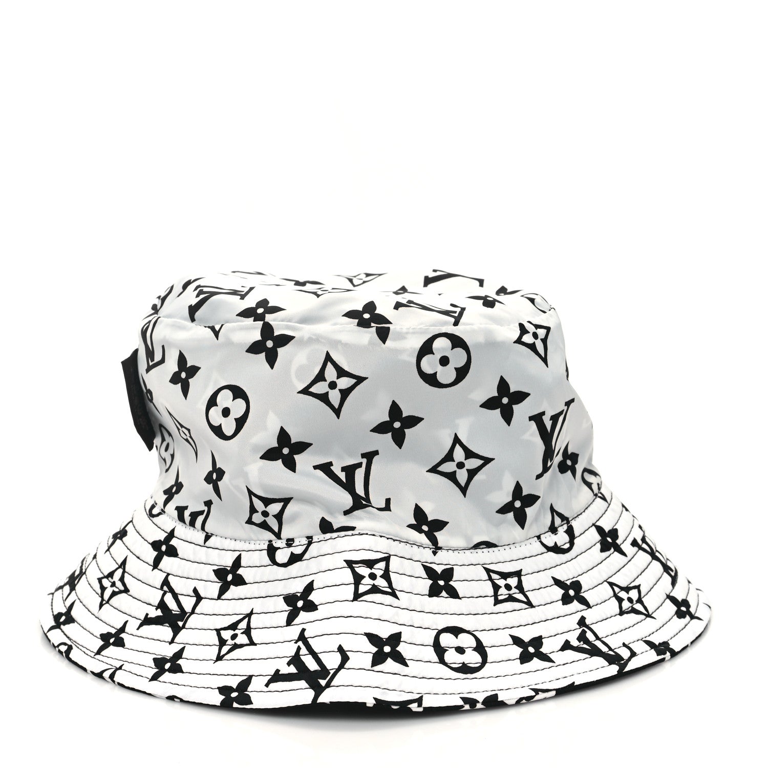 Louis Vuitton Nylon Monogram Reversible Bob Bucket Hat S Black White 13 of 13