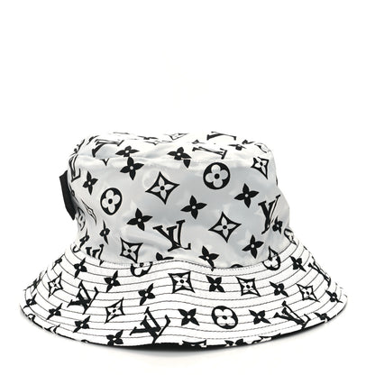 Louis Vuitton Nylon Monogram Reversible Bob Bucket Hat S Black White 13 of 13