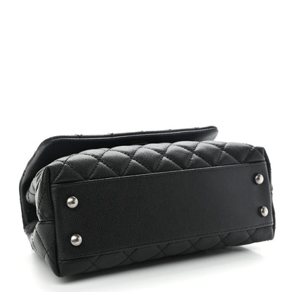 Chanel Caviar Lizard Quilted Mini Coco Handle Flap Black Khaki 4 of 9