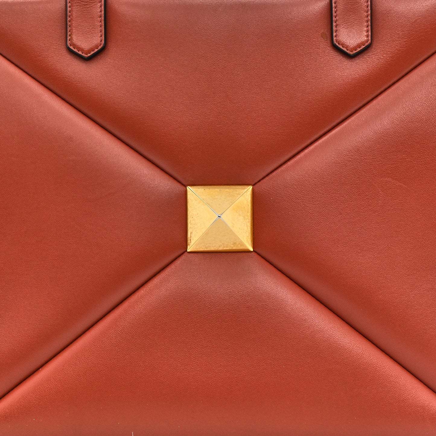 Nappa Large One Stud Handbag Gingerbread