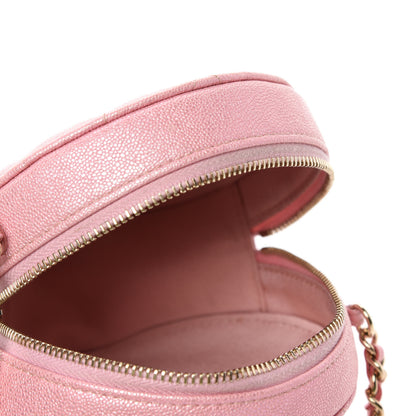 Chanel Iridescent Caviar Quilted Round Clutch With Chain Pink 5 of 10
