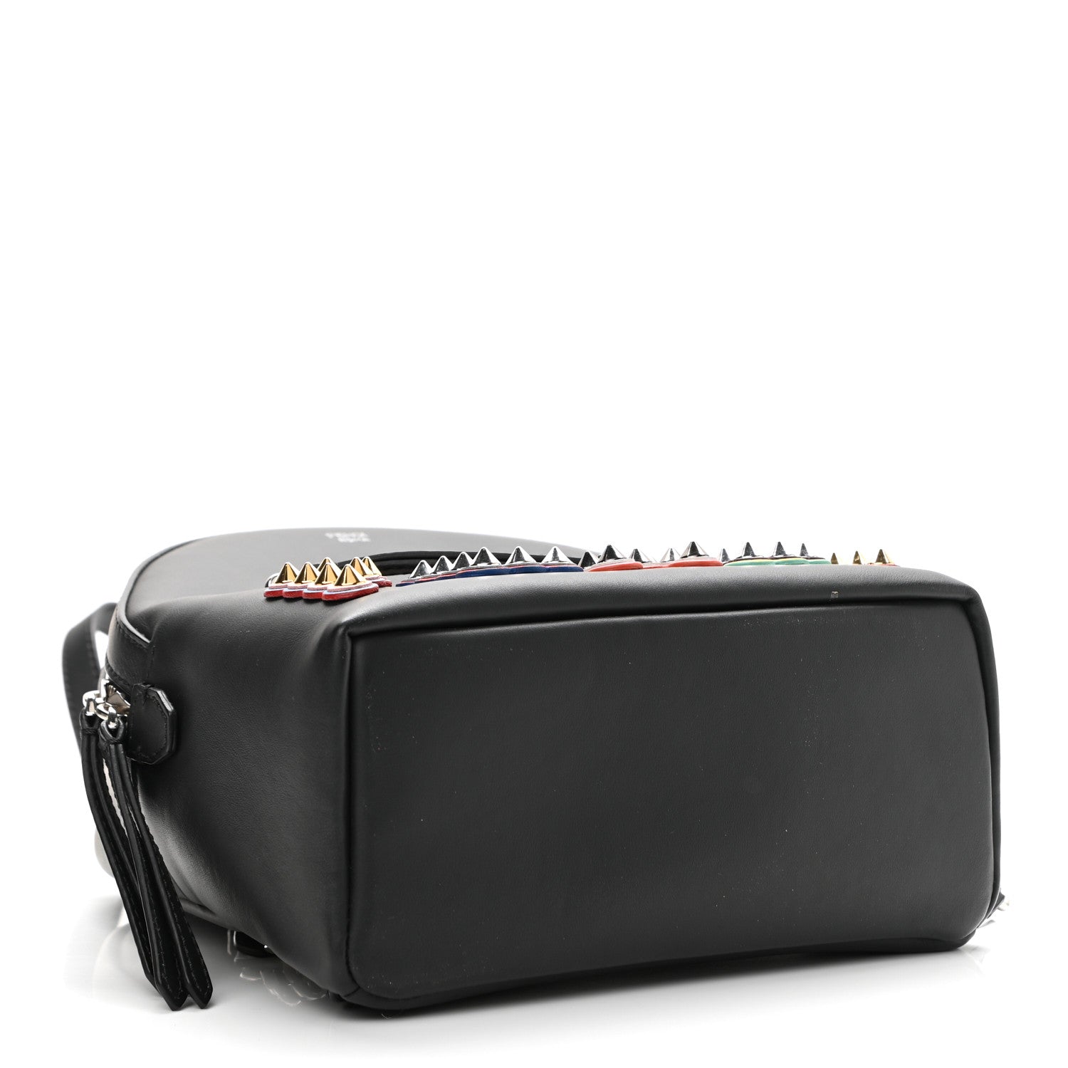 Fendi Vitello Century Fun Fair Metal Studded Mini Backpack Black Multicolor 5 of 11