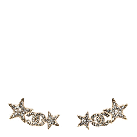 Crystal Star CC Earrings Gold