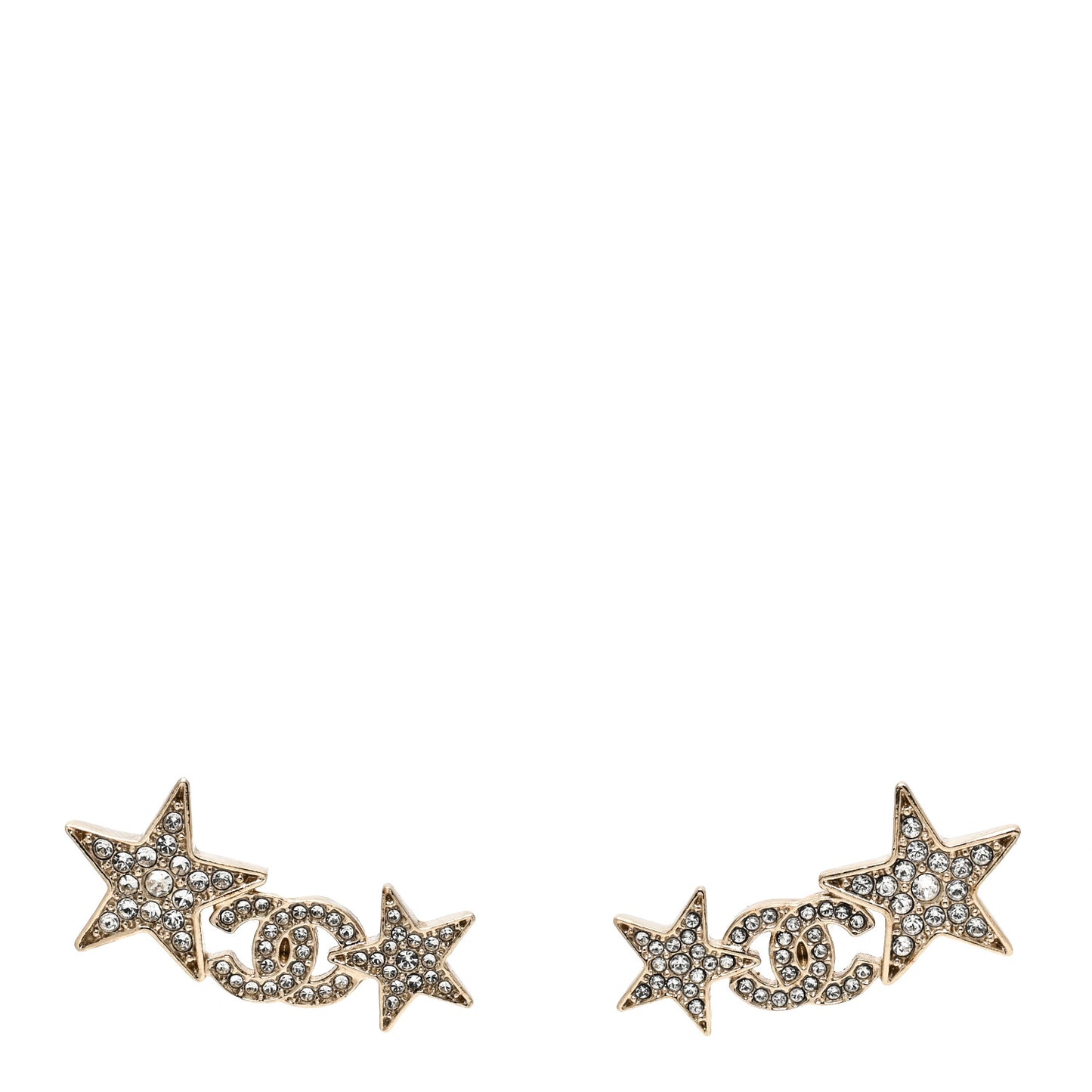 Crystal Star CC Earrings Gold