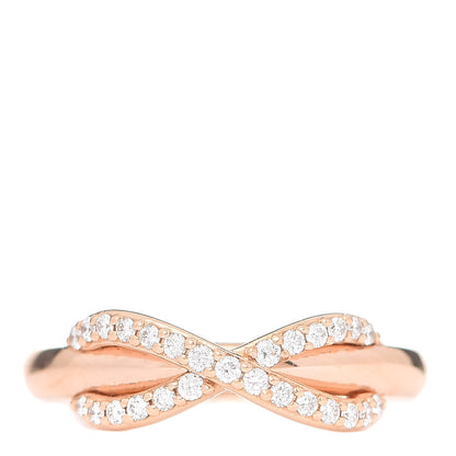 Tiffany 18K Rose Gold Diamond Infinity Ring 50 5.25 1 of 5