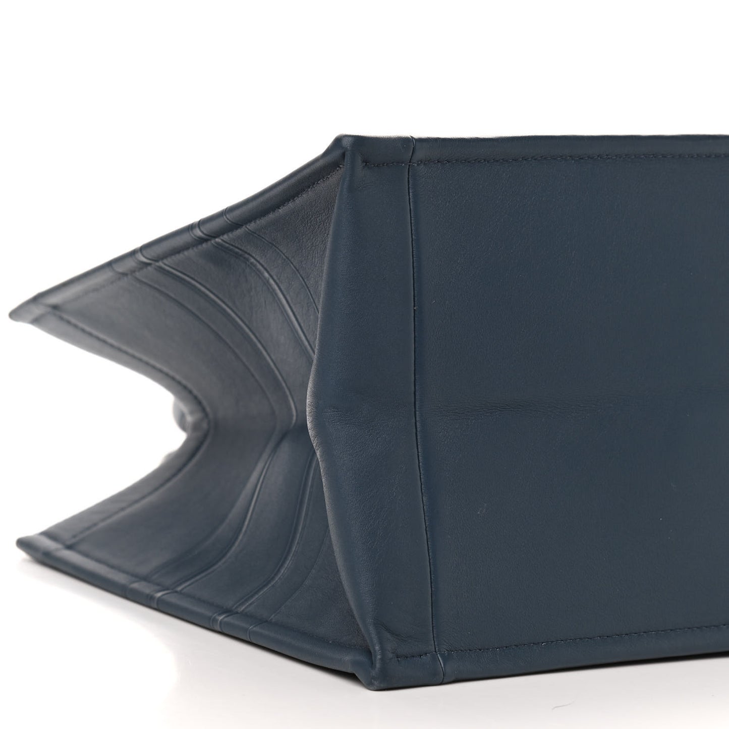 Calfskin Embossed Medium Book Tote Blue