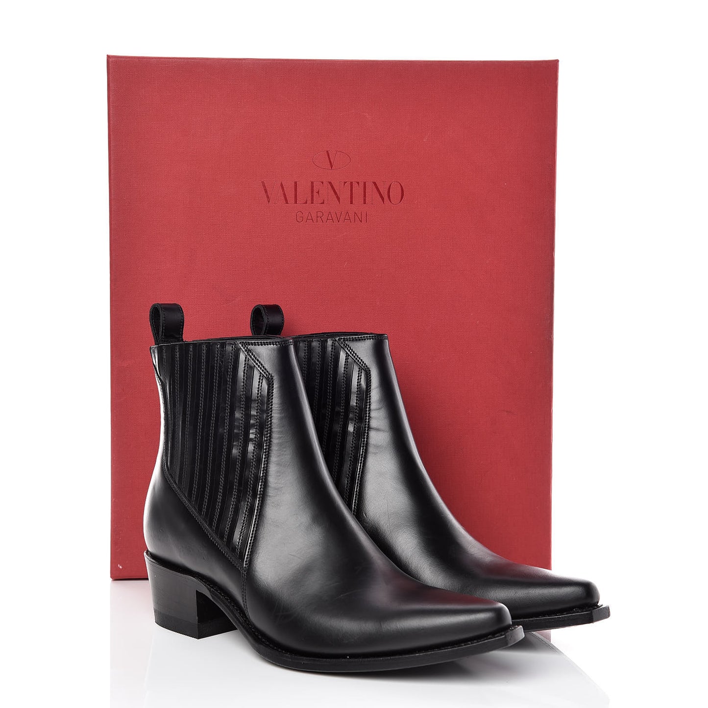Calfskin Ranch 40mm Ankle Boots 37 Black