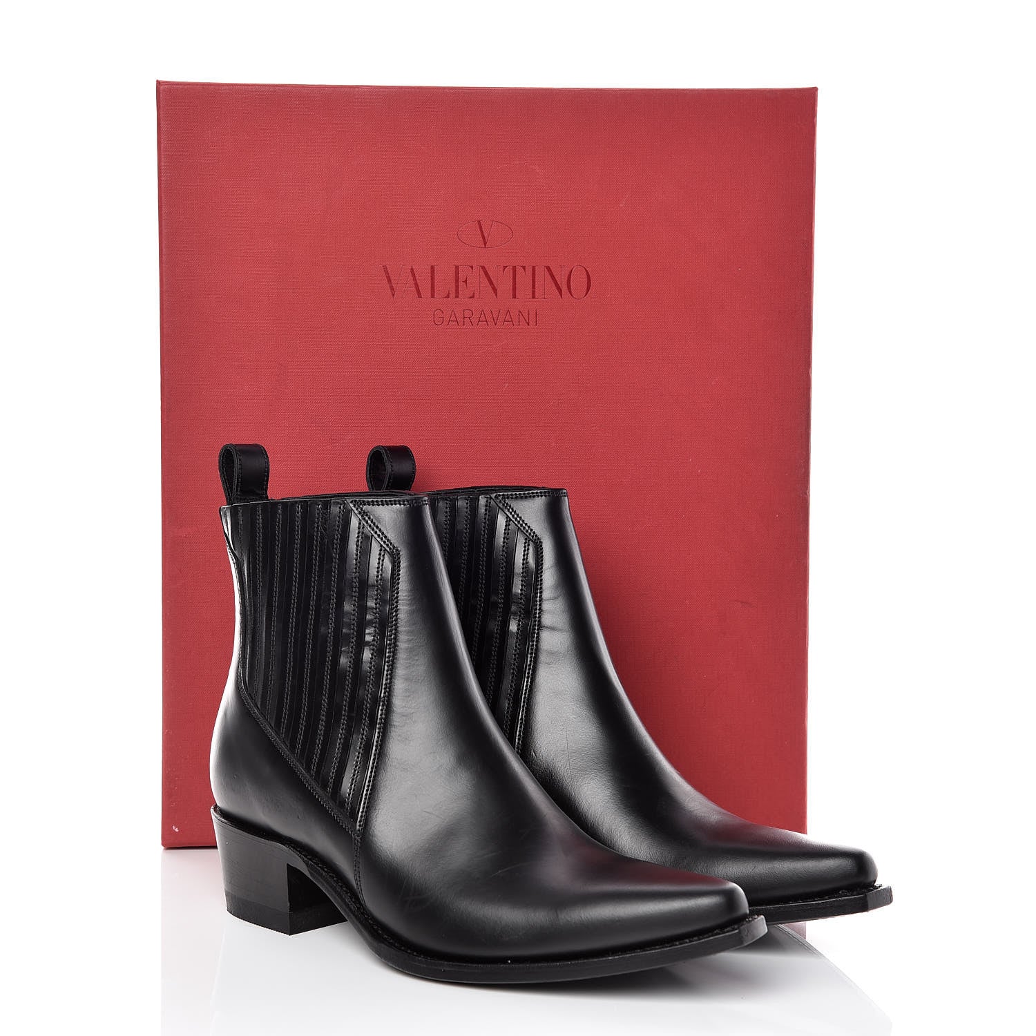 Valentino Garavani Calfskin Ranch 40mm Ankle Boots 37 Black 8 of 8