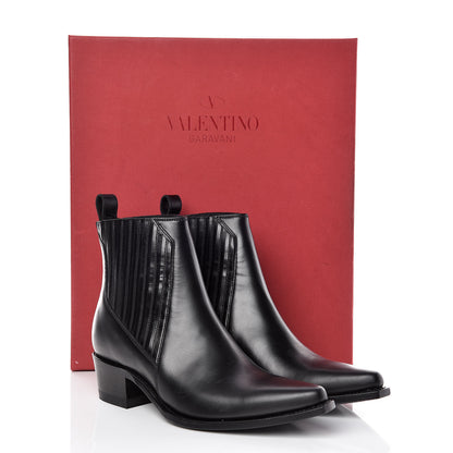 Valentino Garavani Calfskin Ranch 40mm Ankle Boots 37 Black 8 of 8