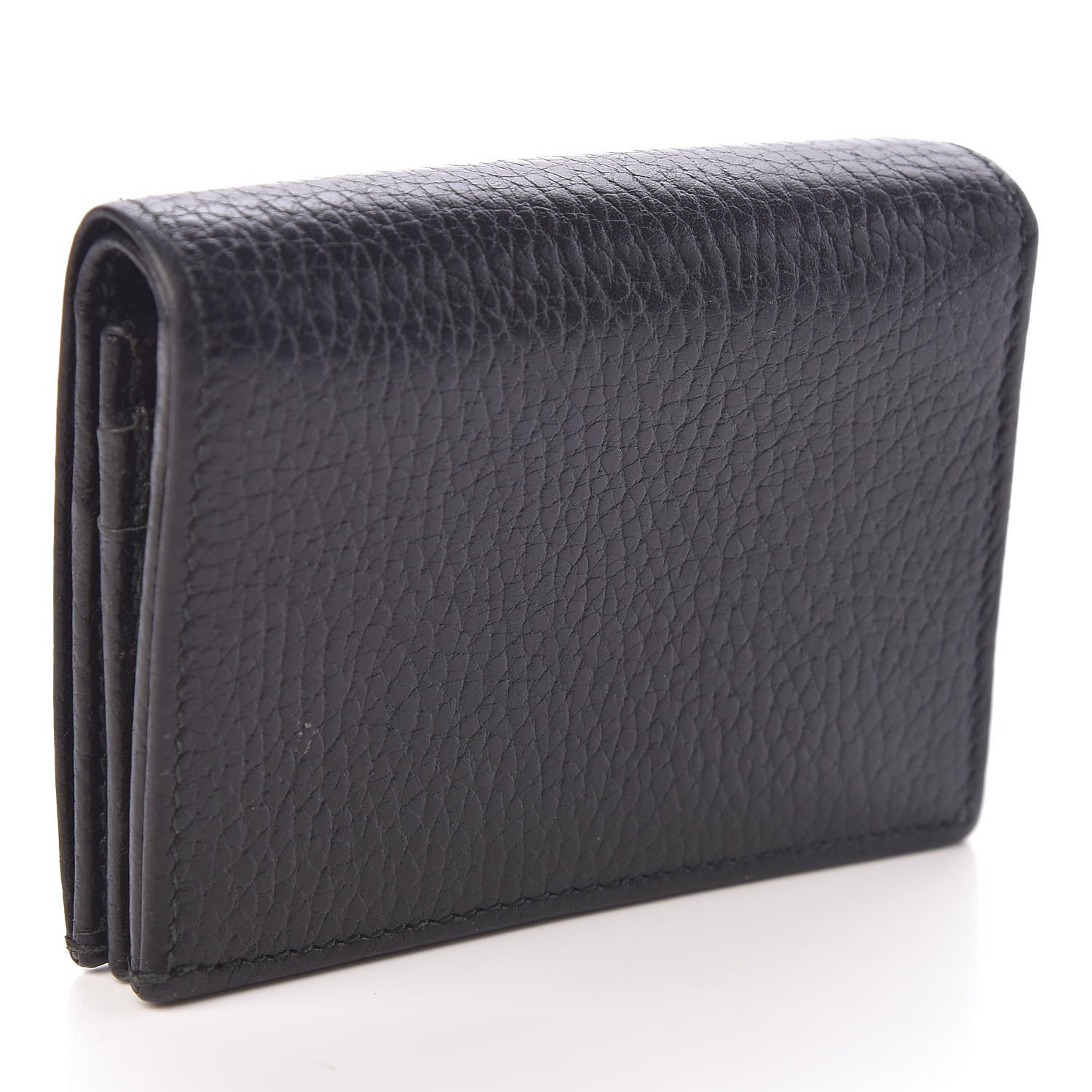 Gucci Pebbled Calfskin GG Marmont Card Case Black 3 of 6