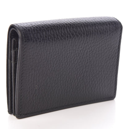 Gucci Pebbled Calfskin GG Marmont Card Case Black 3 of 6