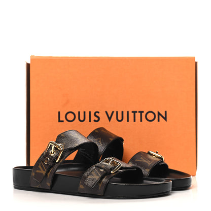 Louis Vuitton Monogram Bom Dia Mule Sandals 39 Black 10 of 10