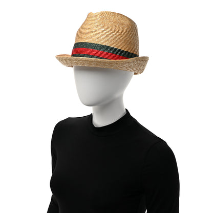 Gucci Abaca Straw Web Fedora Hat XL 2 of 10