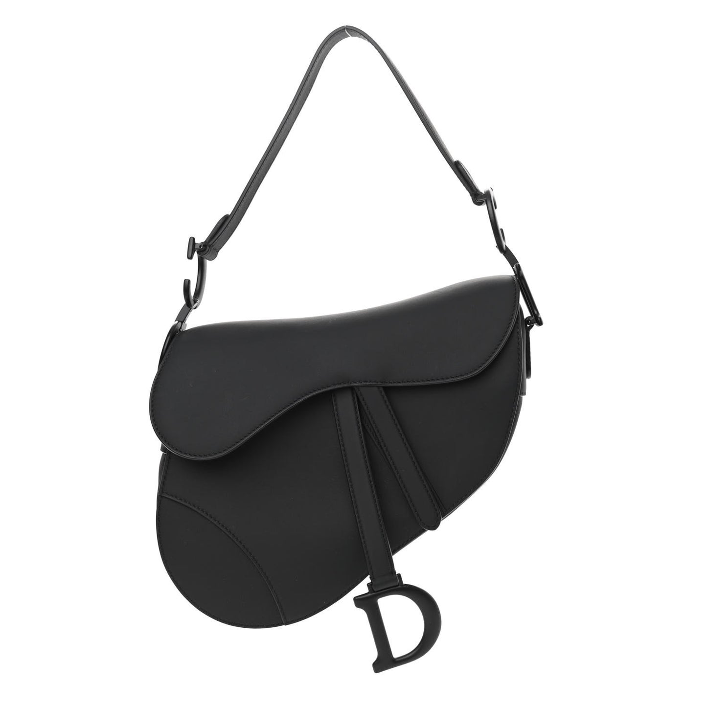 Ultra Matte Calfskin Saddle Bag Black