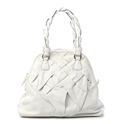 Valentino Garavani Lambskin Woven Couture Bag White 1 of 9
