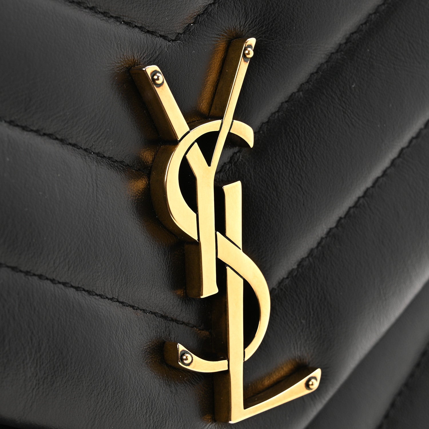 Saint Laurent Calfskin Y Quilted Monogram Medium Loulou Chain Satchel Black 13 of 15