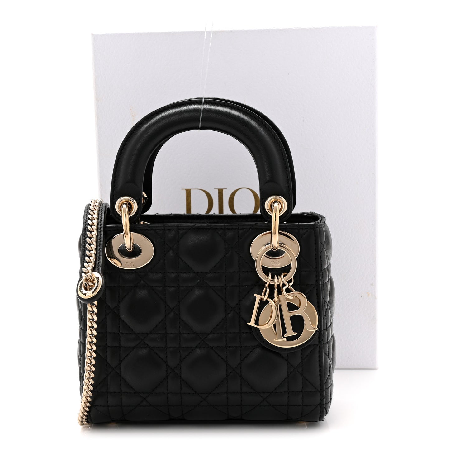 Lambskin Cannage Mini Lady Dior Black