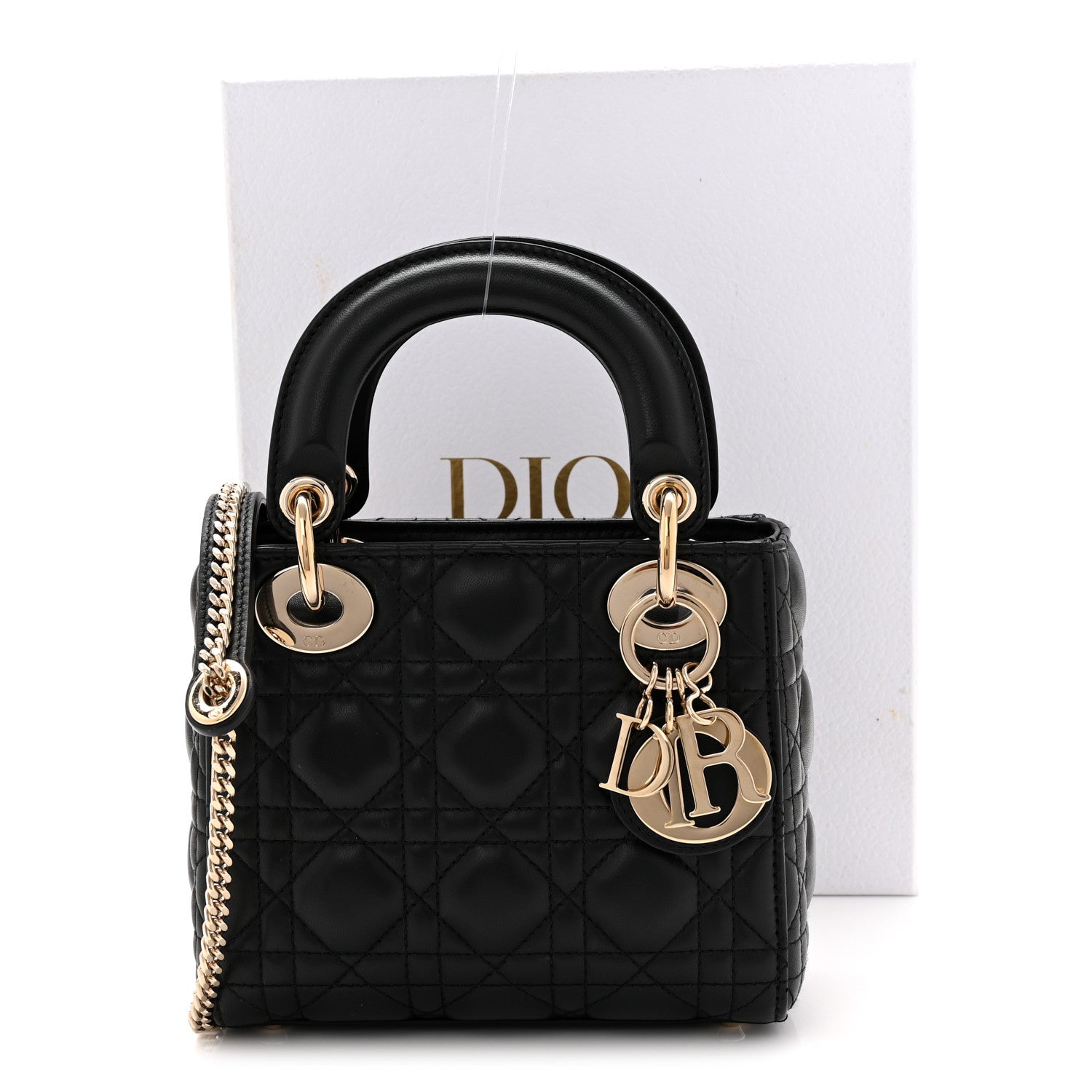 Christian Dior Lambskin Cannage Mini Lady Dior Black 12 of 12