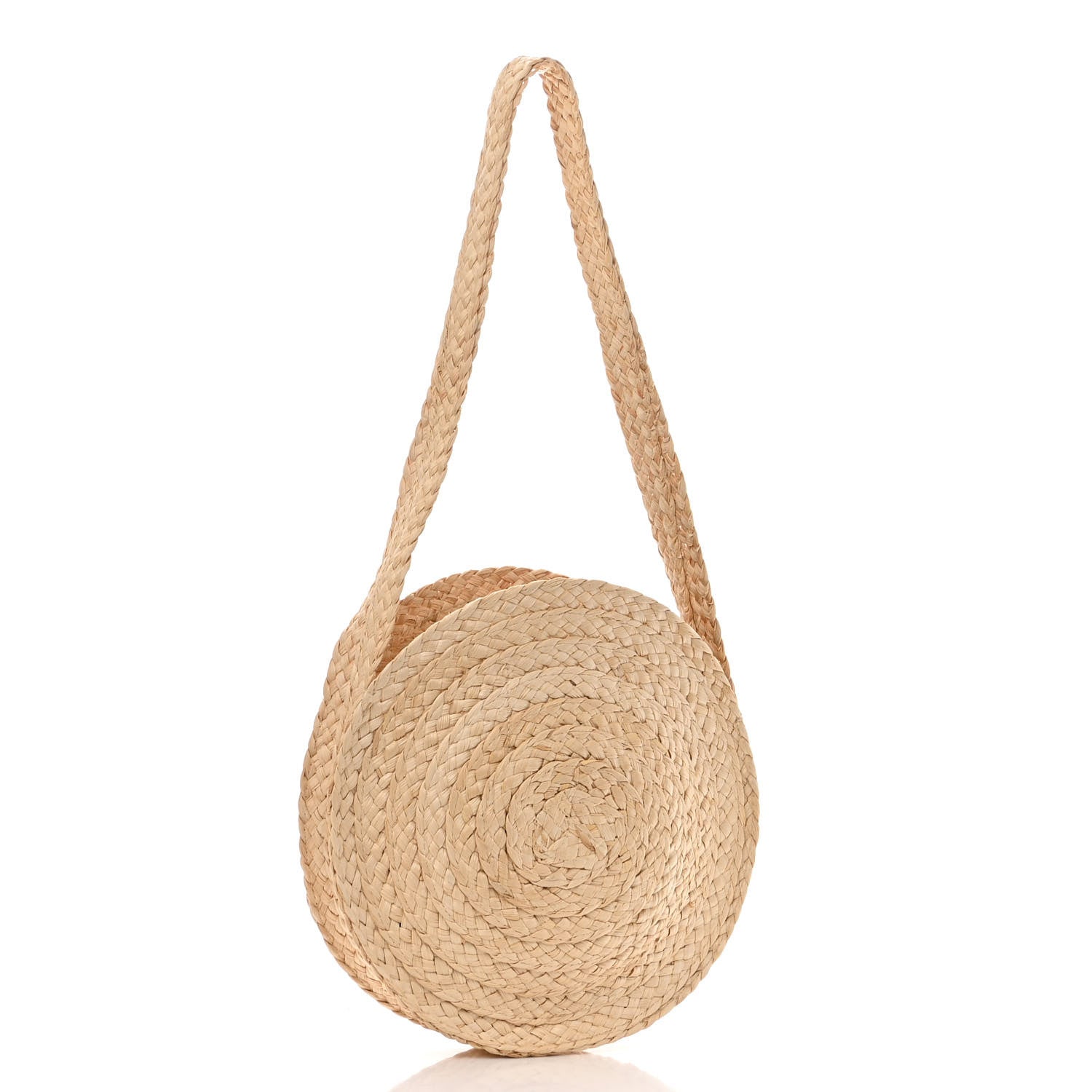 Celine Raffia Calfskin Small Round Bag Natural Tan 3 of 9