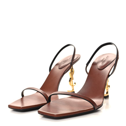 Saint Laurent Calfskin Cassandra 75 Sandals 41.5 Black 3 of 8