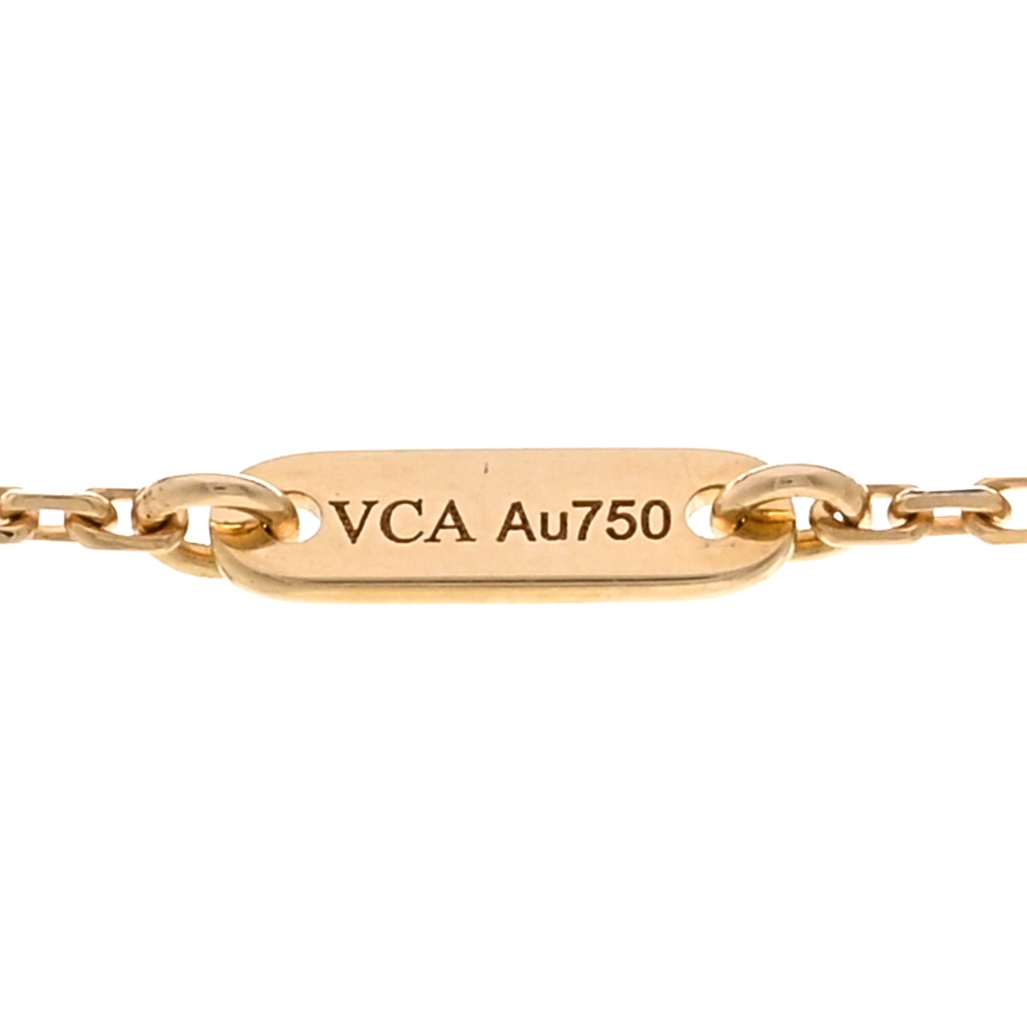 VAN CLEEF & ARPELS 18K Yellow Gold Mother of Pearl Sweet Alhambra Pendant Necklace