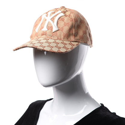 Gucci X MLB Monogram NY Yankees Baseball Hat 55-59 Beige Ruggine 2 of 5