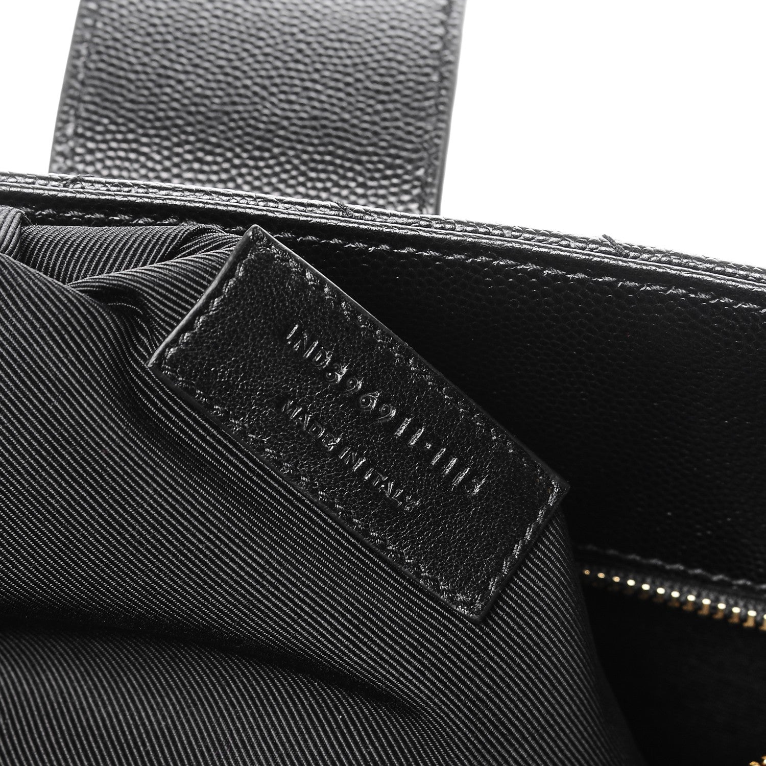 Saint Laurent Grain De Poudre Matelasse Chevron Monogram Shopping Bag Black 8 of 8