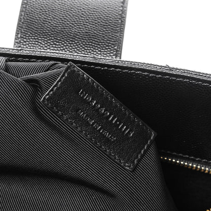 Saint Laurent Grain De Poudre Matelasse Chevron Monogram Shopping Bag Black 8 of 8