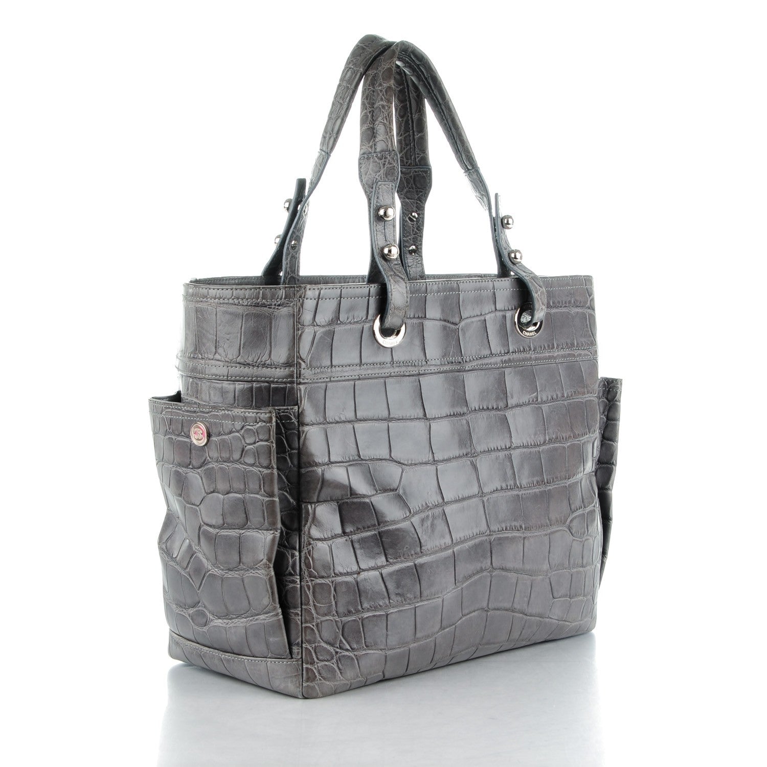 Chanel Matte Alligator Paris Biarritz Tote Grey 3 of 10