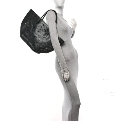 Alaia Calfskin Laser Cut Tote Black 2 of 11