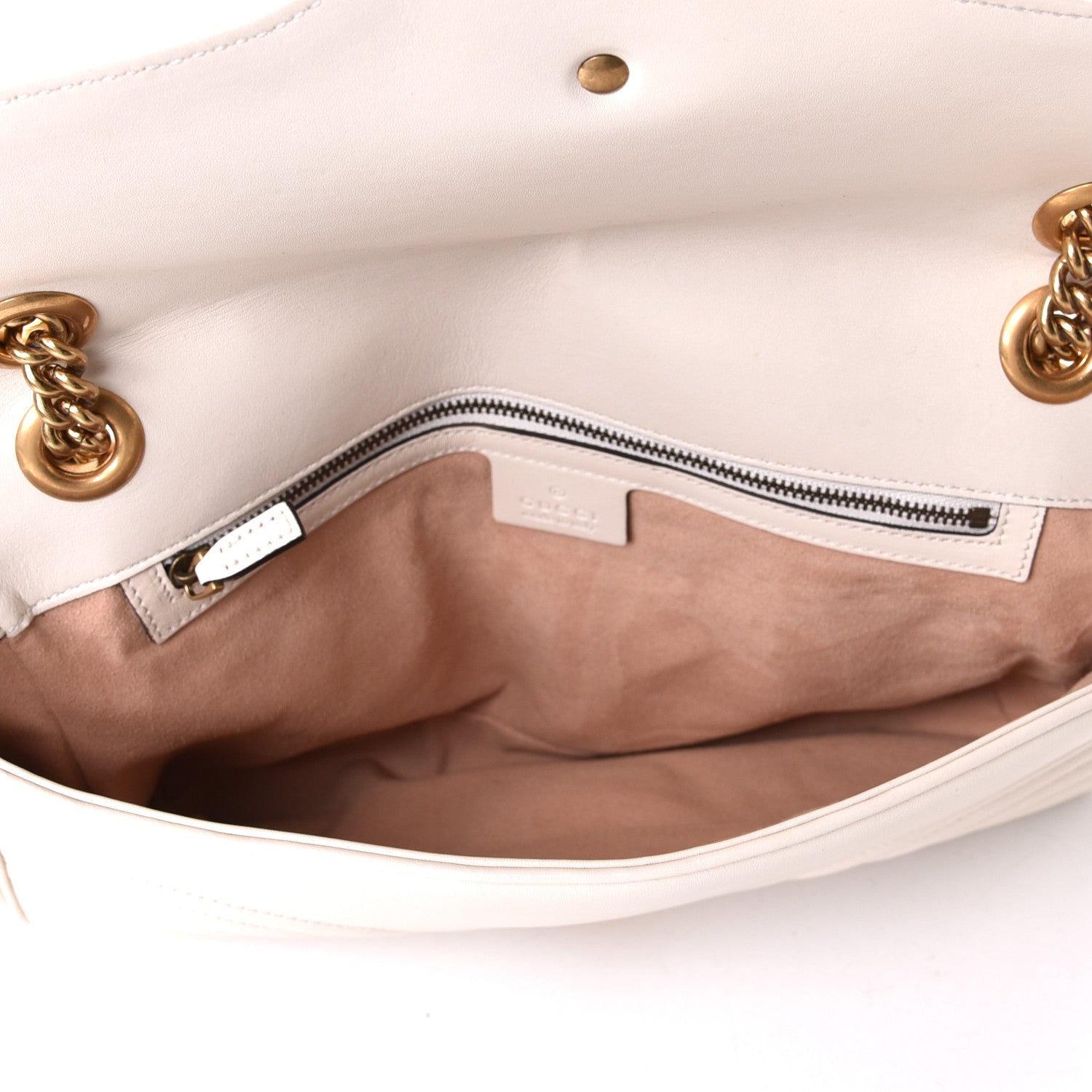 Gucci Calfskin Matelasse Medium GG Marmont Shoulder Bag White 4 of 6