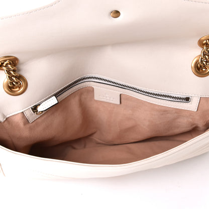Gucci Calfskin Matelasse Medium GG Marmont Shoulder Bag White 4 of 6