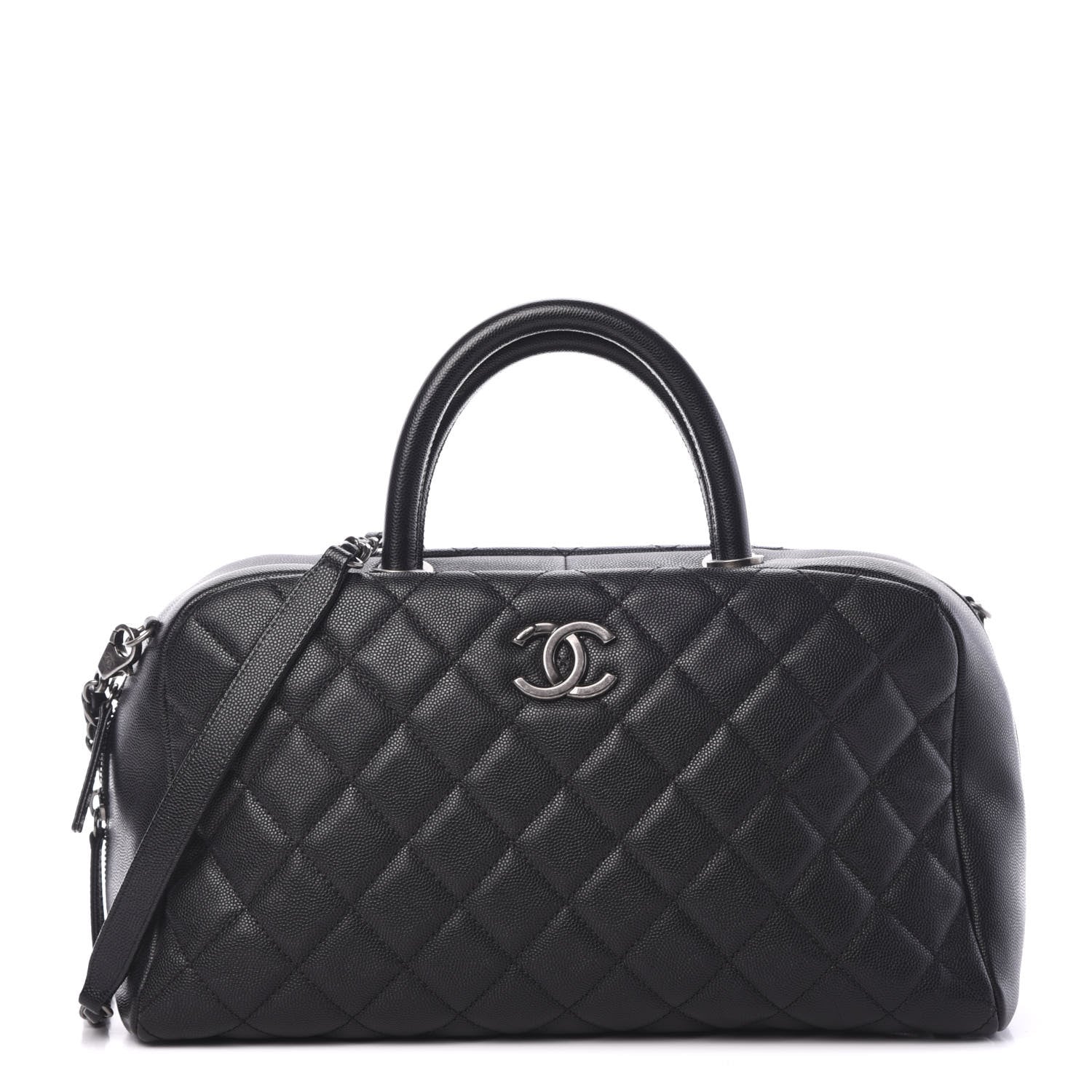 Chanel Caviar Quilted Large Coco Handle Bowling Bag Black 1 of 9