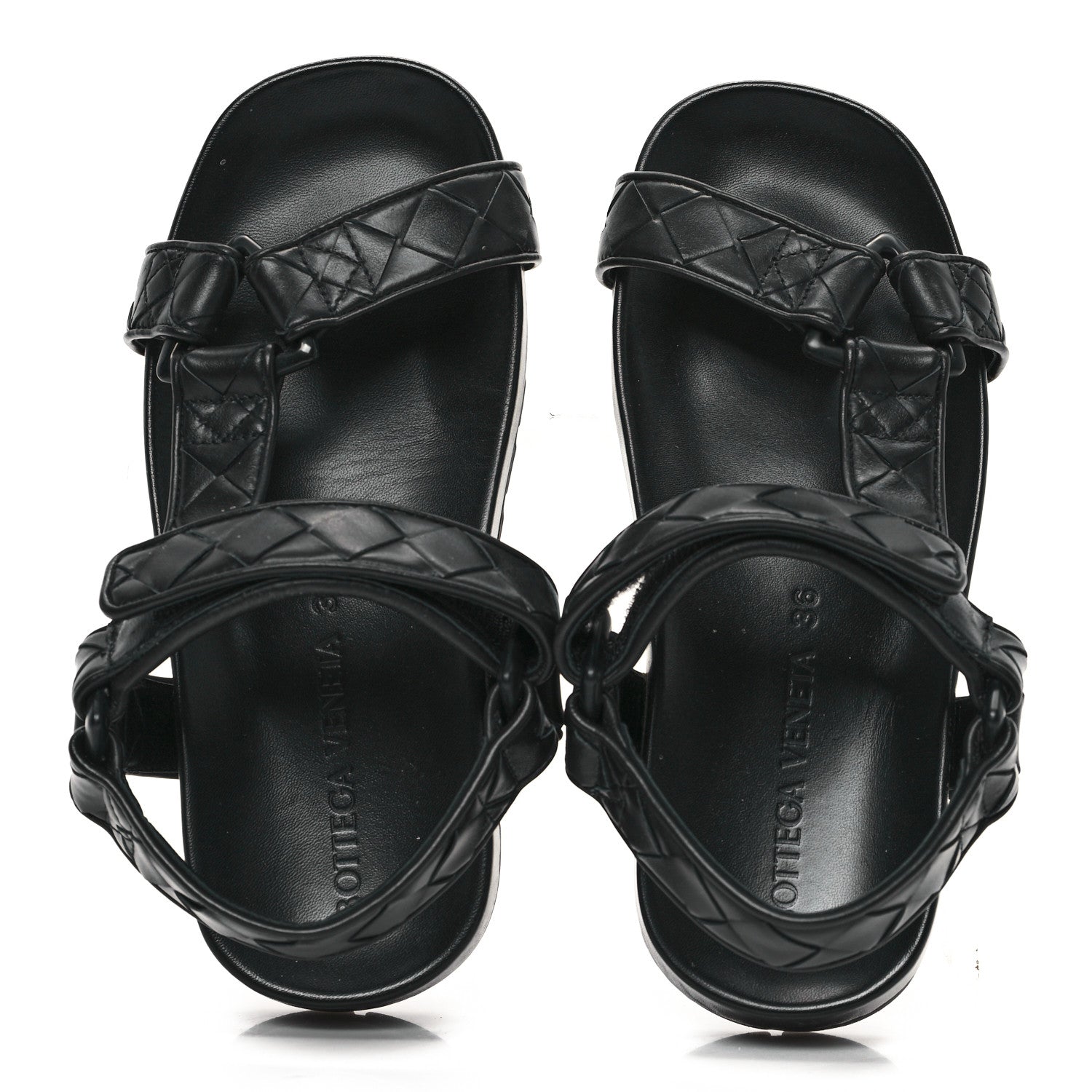 Bottega Veneta Nappa Intrecciato Trip Sandals 36 Black 2 of 8