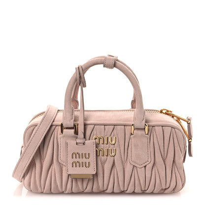 Miu Miu Suede Matelasse Regular Arcadie Top Handle Bag Pesco 1 of 11