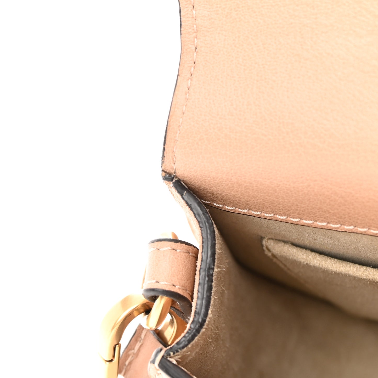 Calfskin Suede Small Nile Bracelet Bag Biscotti Beige