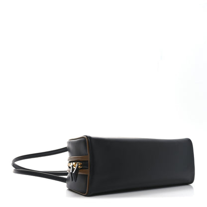 Prada Soft Calfskin Swing Shoulder Bag Black Hazelnut 4 of 9