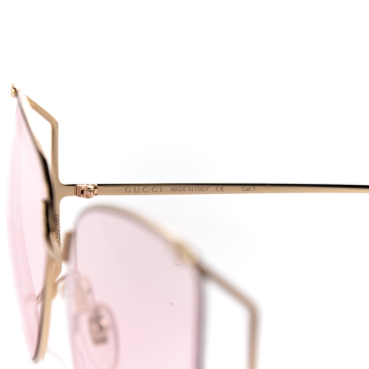 Gucci Metal Oversized Round Sunglasses GG0252S Gold Pink 7 of 9