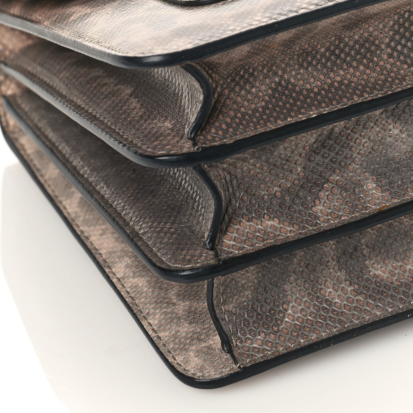 Shiny Karung Serpenti Forever Top Handle Brown