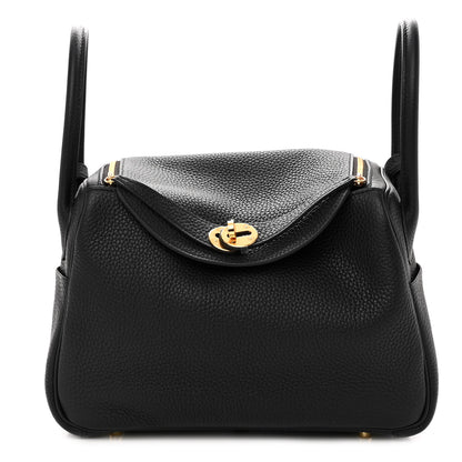 Hermes Taurillon Clemence Lindy 26 Black 1 of 11