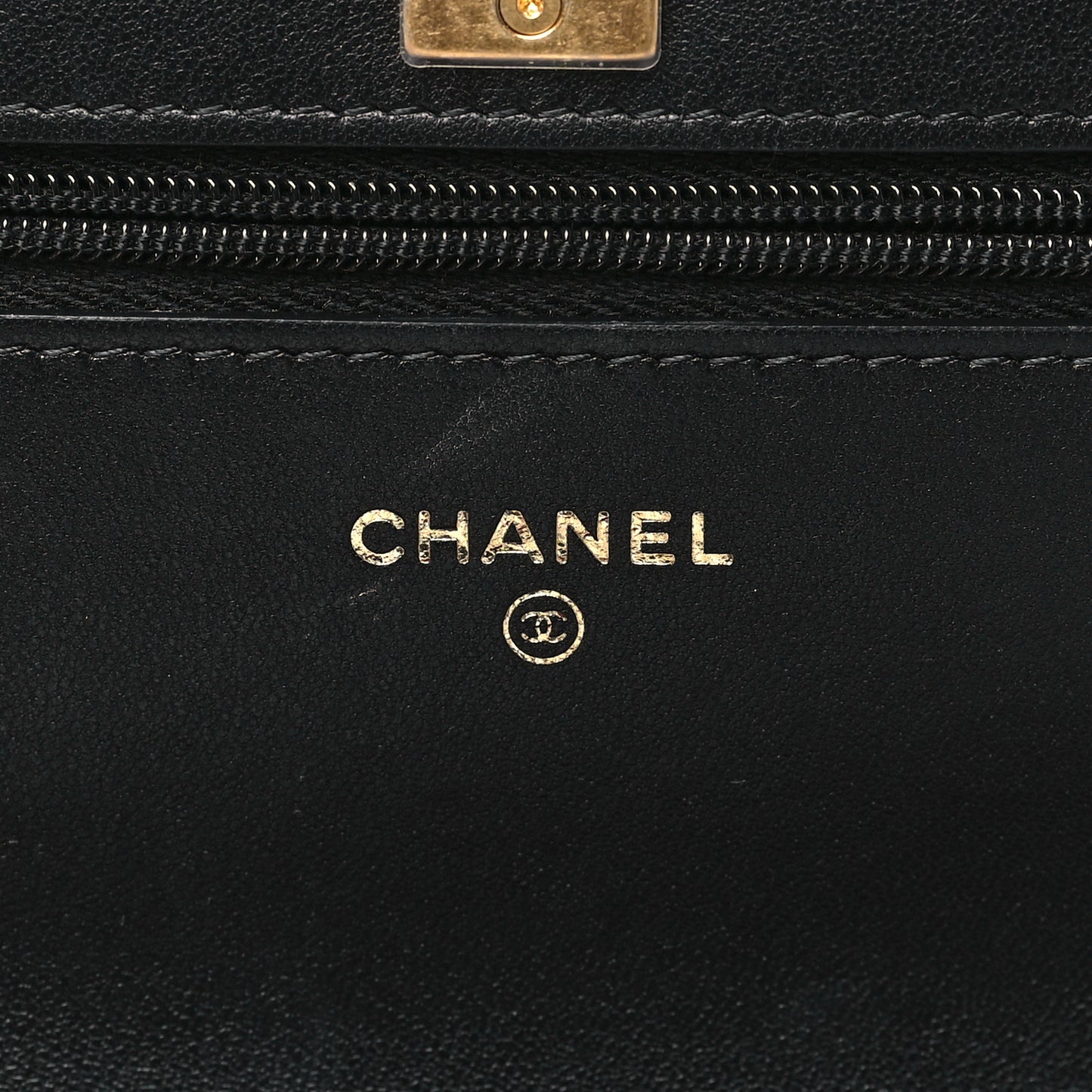 Lambskin Quilted Sweet Camellia Wallet On Chain WOC Black