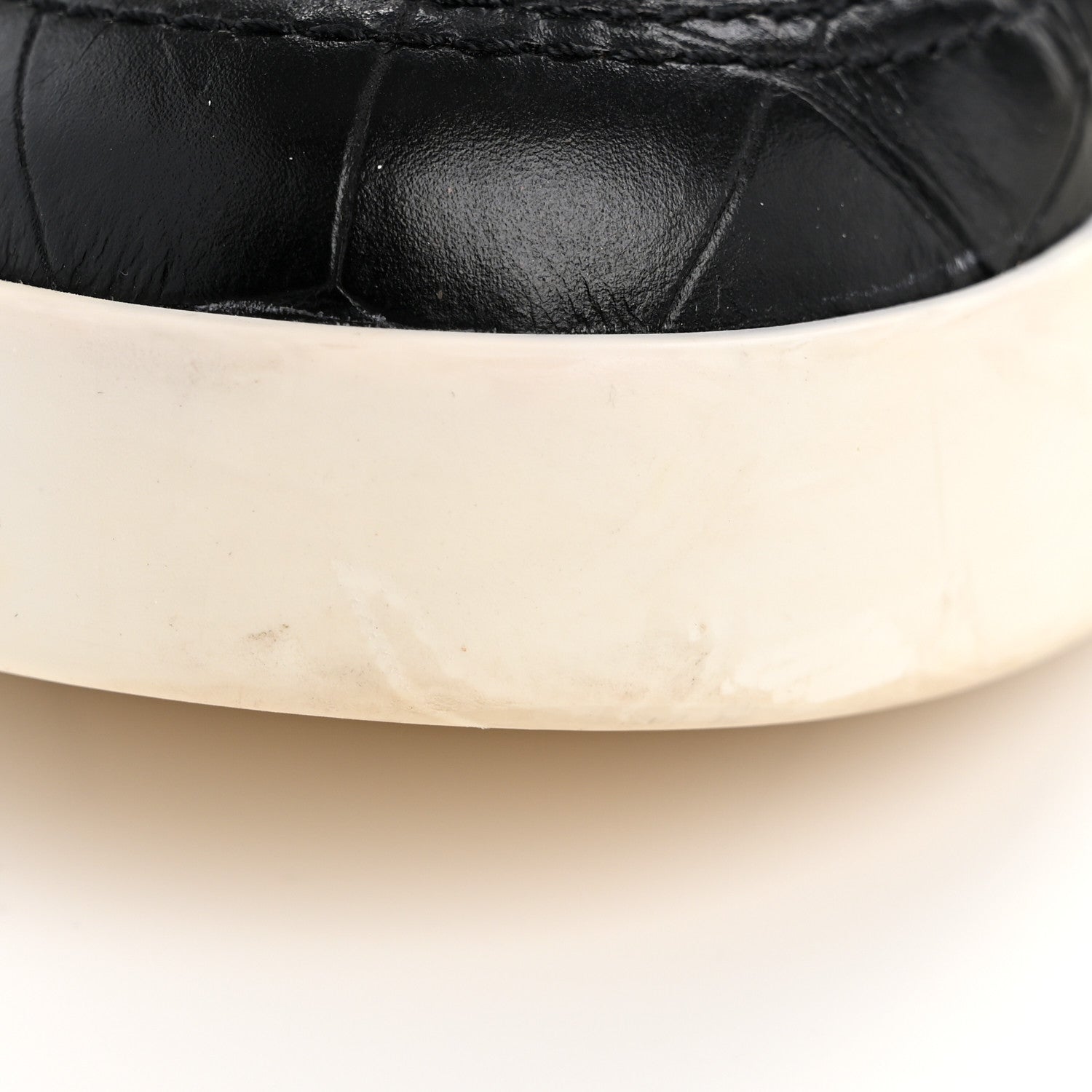 Chanel Calfskin Crocodile Embossed Cocodile High Top Sneakers 36.5 Black 11 of 11