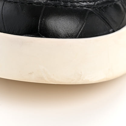 Chanel Calfskin Crocodile Embossed Cocodile High Top Sneakers 36.5 Black 11 of 11